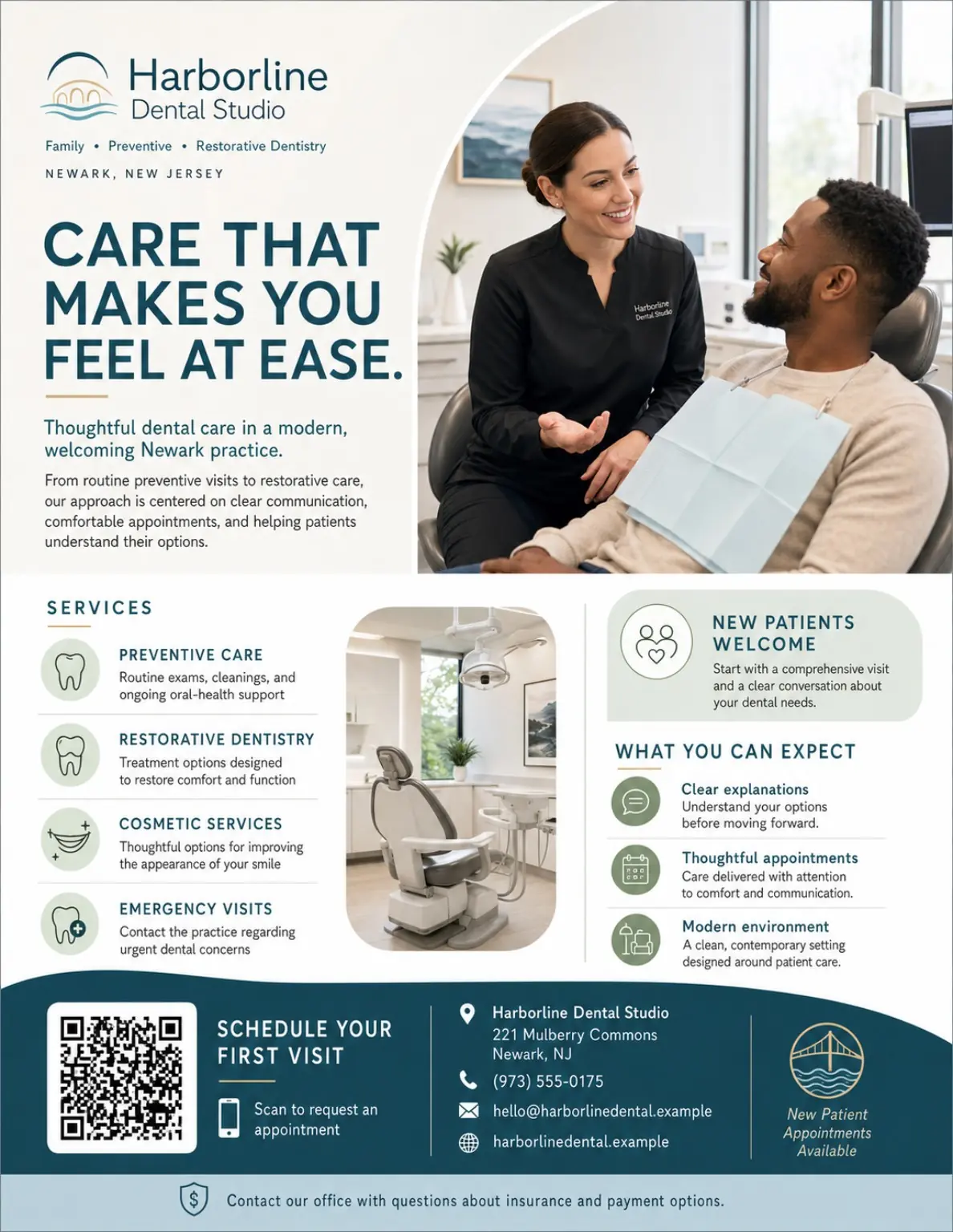 Harborline Dental Studio healthcare promotional concept